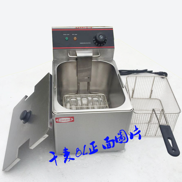 新粵?？頔F-4L/6L/8L/11L-2商用單缸電炸爐食品加工油炸鍋雙缸鍋