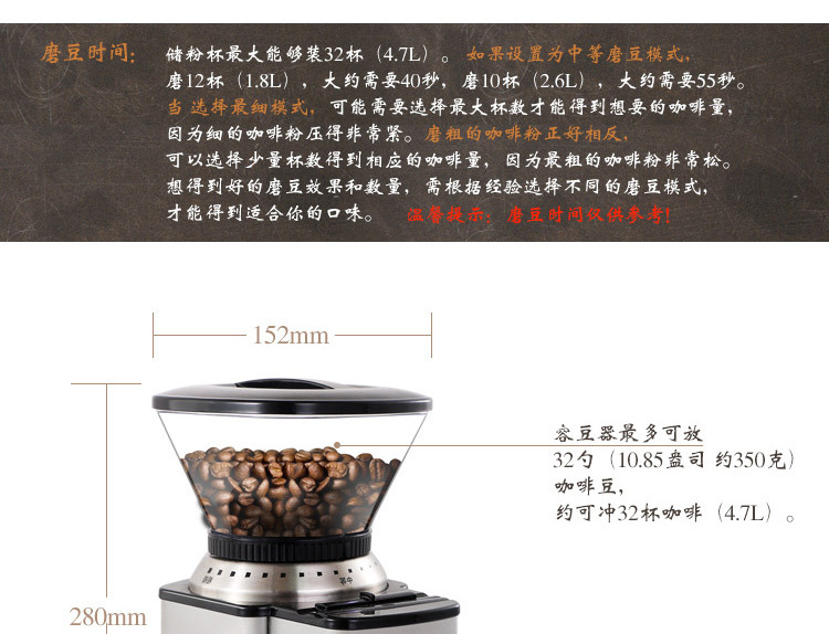 索立電動磨豆機 咖啡豆研磨機磨粉機粗細可調家用商用大容量批發