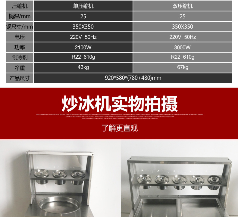 【包郵】炒冰機炒冰炒酸奶機 商用炒冰淇淋卷機炒冰機 鍋炒冰機