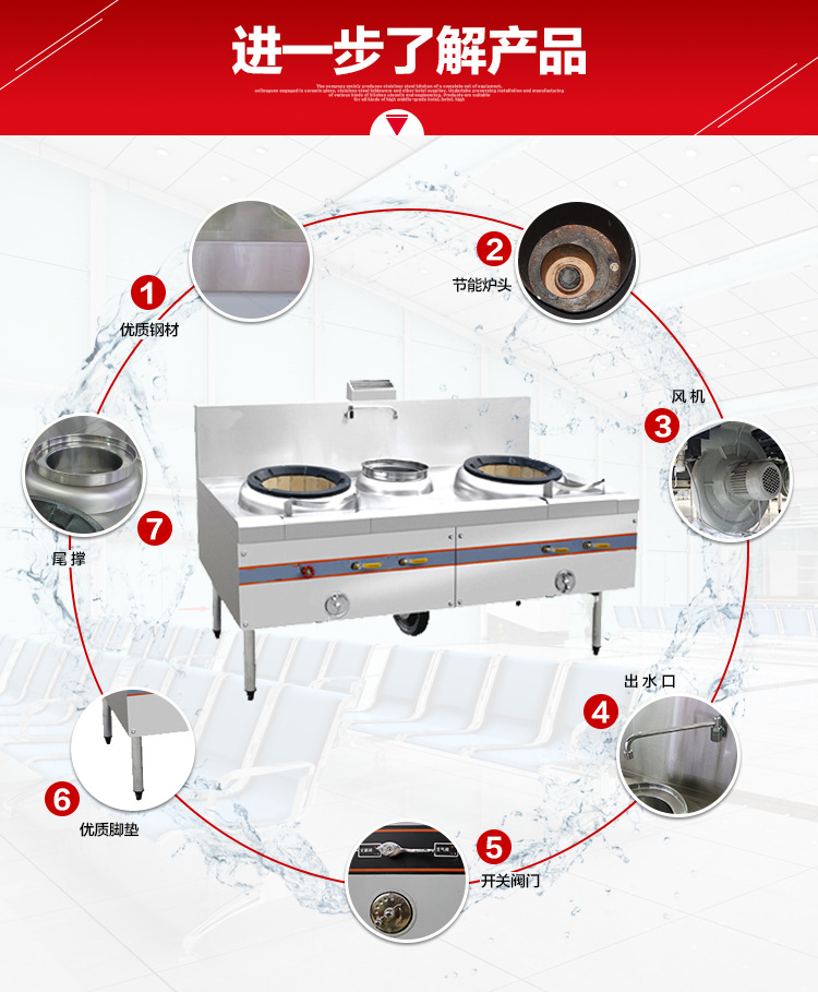 東風(fēng)雙頭單尾燃?xì)庠钌逃靡夯瘹馓烊粴鉅t炒菜爐具灶臺(tái)不銹鋼炒灶